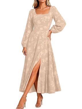 Elegant Long Sleeve Maxi Dress for Women | Fall Wedding Guest Formal Attire